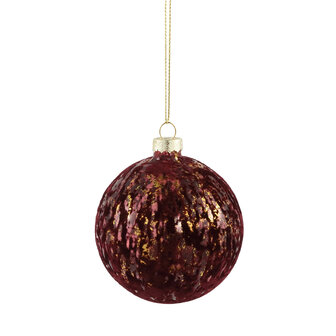 PTMD Christmas Fluflu burgundy glass ball glitter S Artikelnummer :699565