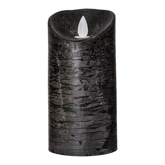 LED Light Candle rustic black moveable flame M