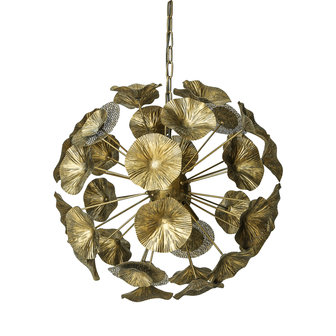 Marthe Gold hanglamp metaal bloemen rond ptmd