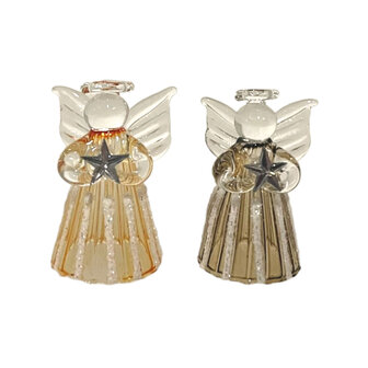 Home Society &#039; Glazen Engeltjes Bow &#039; Set Van 2