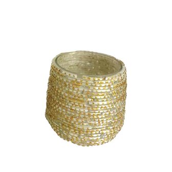Home Society &#039; Waxinelicht Beady Kralen Goud/Zilver &#039; S
