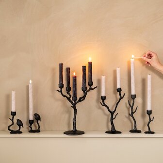 Home Society &#039; Kandelaar Birdy Zwart &#039; Groot