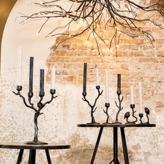 Home Society &#039; Kandelaar Birdy Zwart &#039; Groot