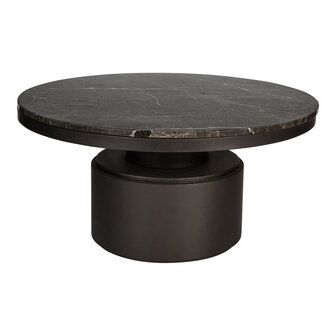 PTMD &#039; Bregt Marmer Zwart/Bruin Salontafel &#039; 90cm 