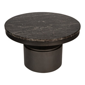 PTMD &#039; Bregt Marmer Zwart/Bruin Salontafel &#039; 60cm