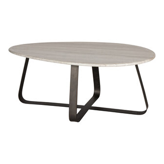 PTMD &#039; Muka Marmer Zwart/Wit Salontafel Eivorm &#039; Hoog