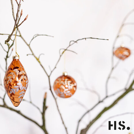 Home Society ' Kerstballen Leafly Bruin '