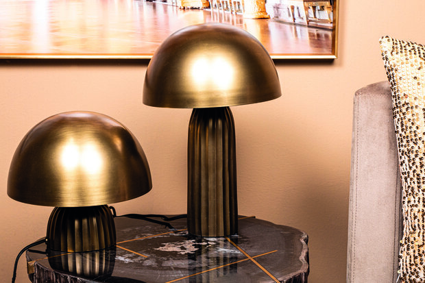 PTMD ' Seventies Gouden Tafellamp ' 