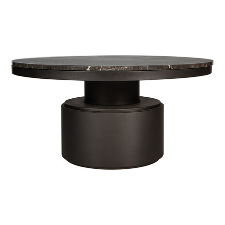 PTMD ' Bregt Marmer Zwart/Bruin Salontafel ' 90cm 